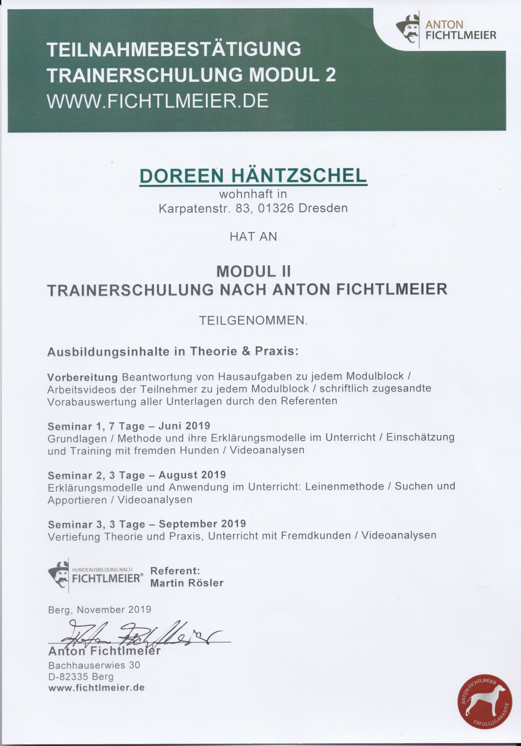 Modul II_Fichtlmeier Trainerschulung